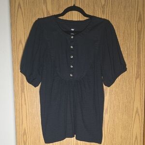 dip Black Button-Front Women's Blouse